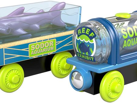 Thomas & Friends Wood Aquarium Cargo Train Cars with Sea Creatures Fashion