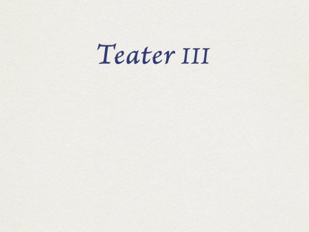 Teater III For Discount